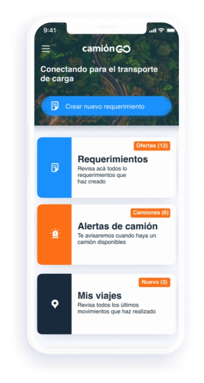 app camiónGO transportista